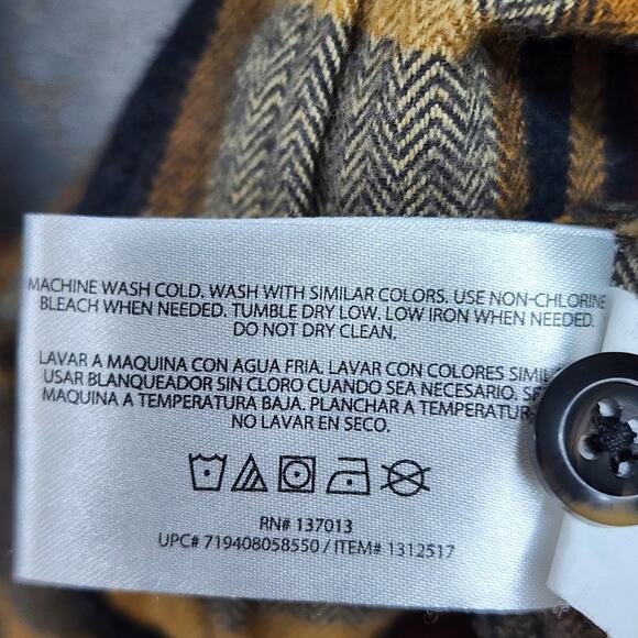 Orvis Shacket XL Men Brown Plaid Flannel Cotton Button Front Outdoor Camp Cabin - Picture 16 of 16